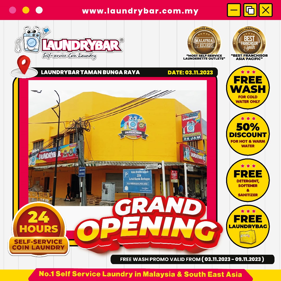 GRAND OPENING – LAUNDRYBAR MODERN TAMAN BUNGA RAYA, TANJONG MALIM