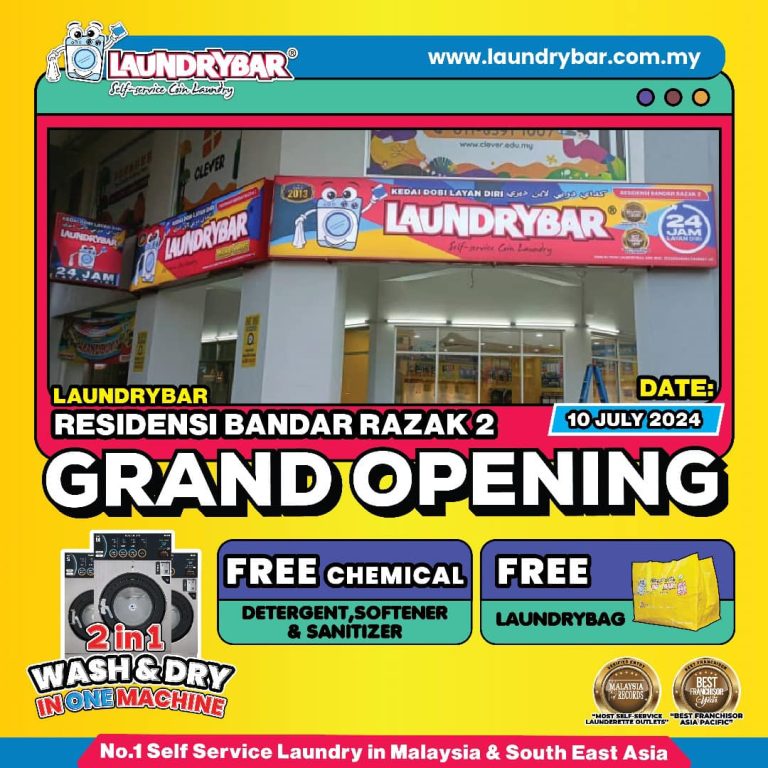 GRAND OPENING – LAUNDRYBAR MEGASTORE BANDAR RESIDENSI RAZAK 2
