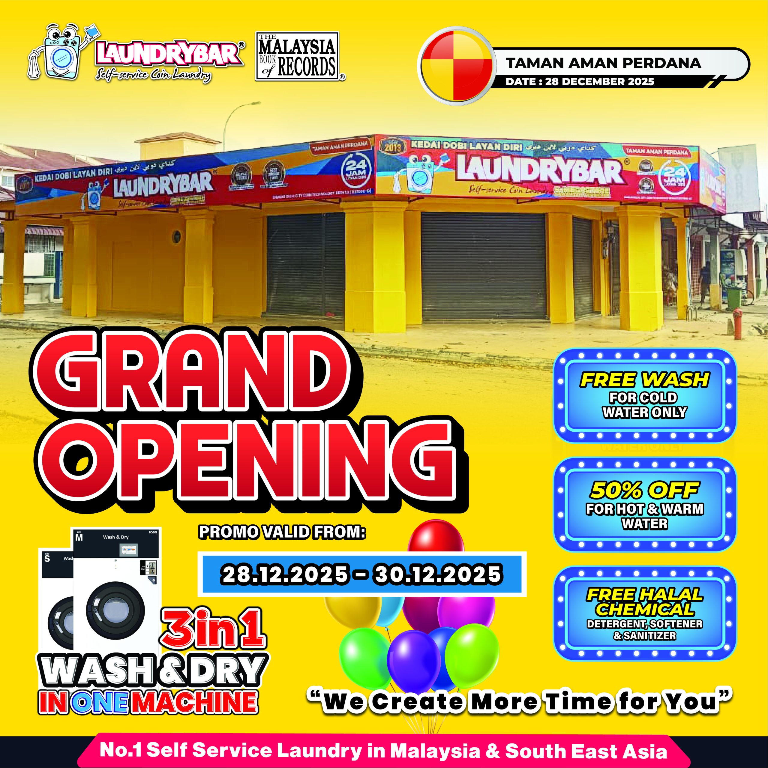 🎉 PEMBUKAAN RASMI LAUNDRYBAR TAMAN AMAN PERDANA🎉